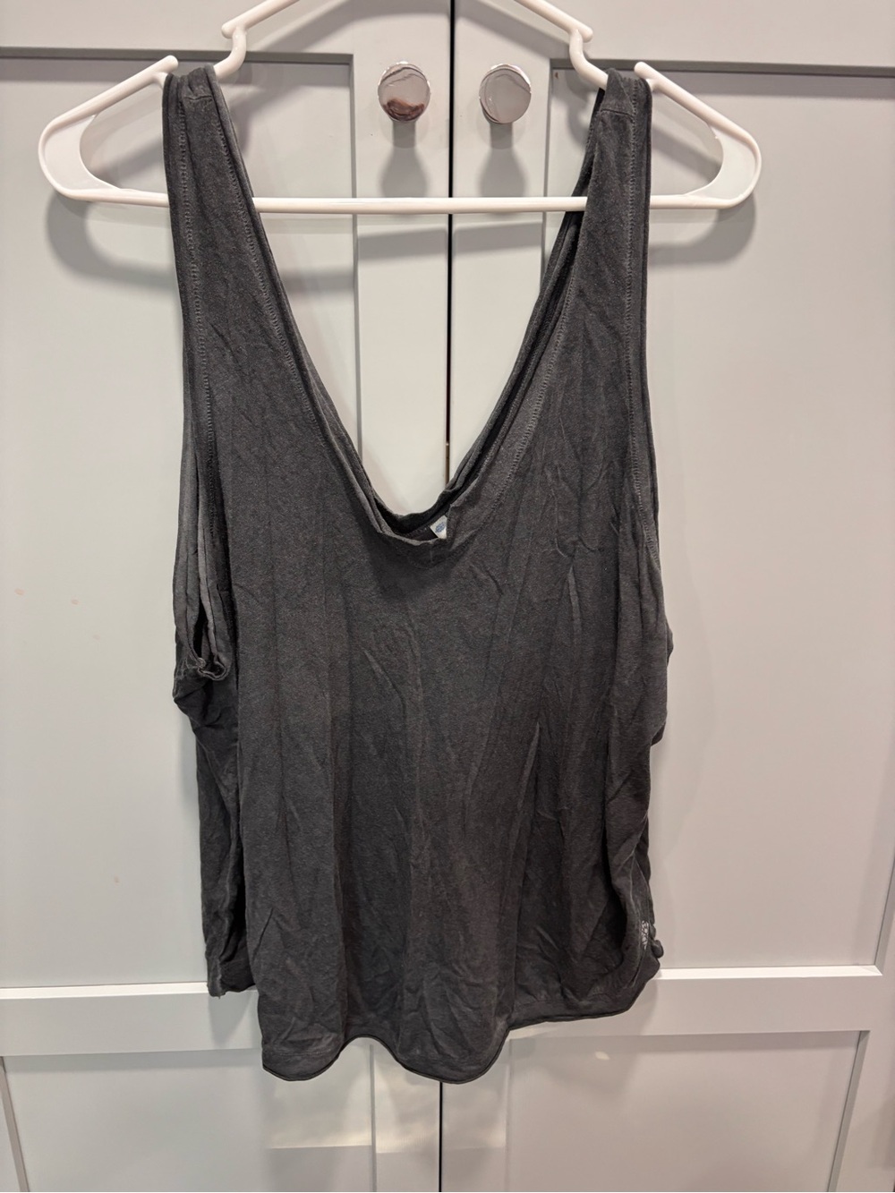 Free People Movement Charcoal Gray Scoop Neck Tank Top Cotton/Modal Size M